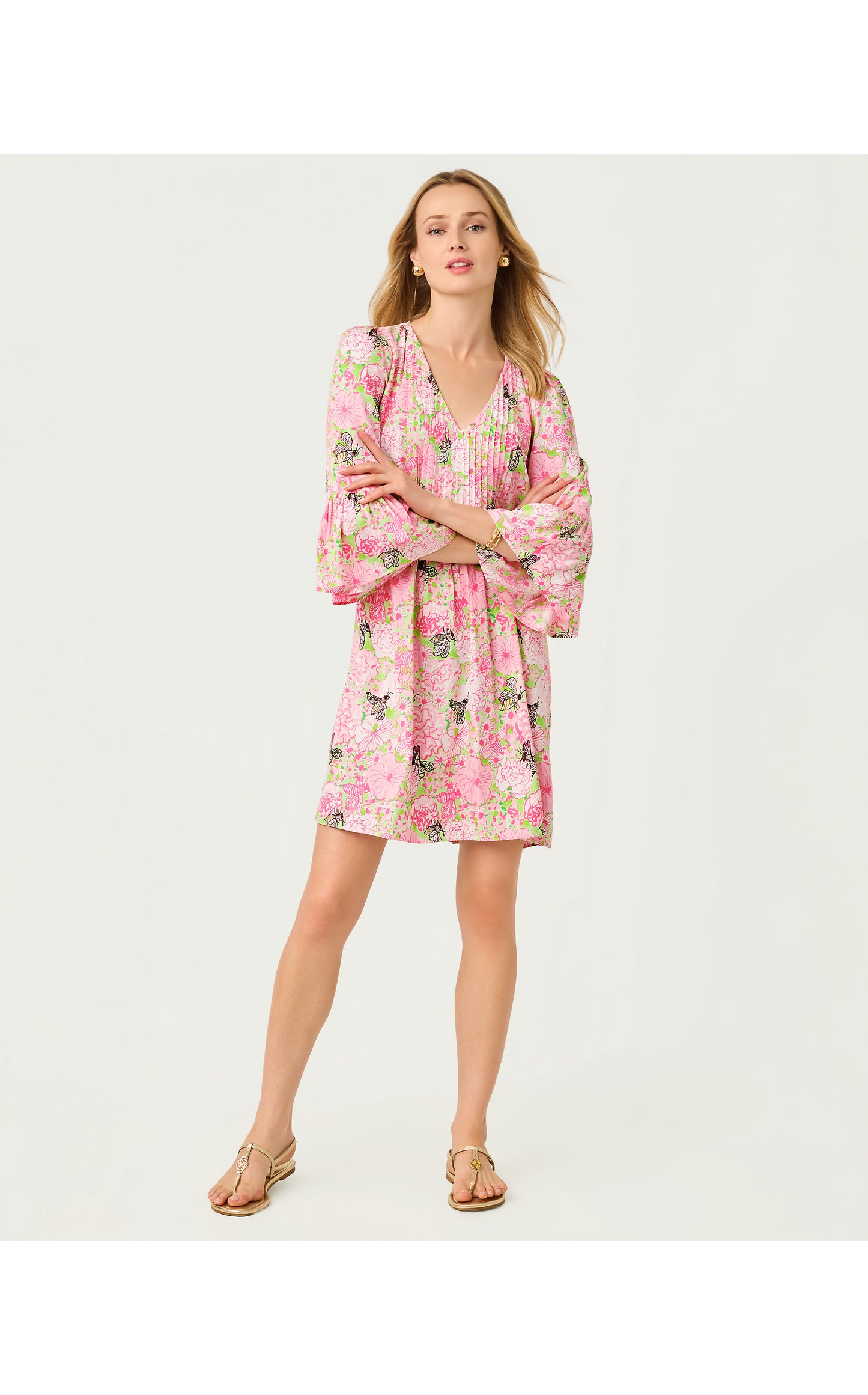 Danika 3/4 Sleeve Tunic Dress Bees Knees