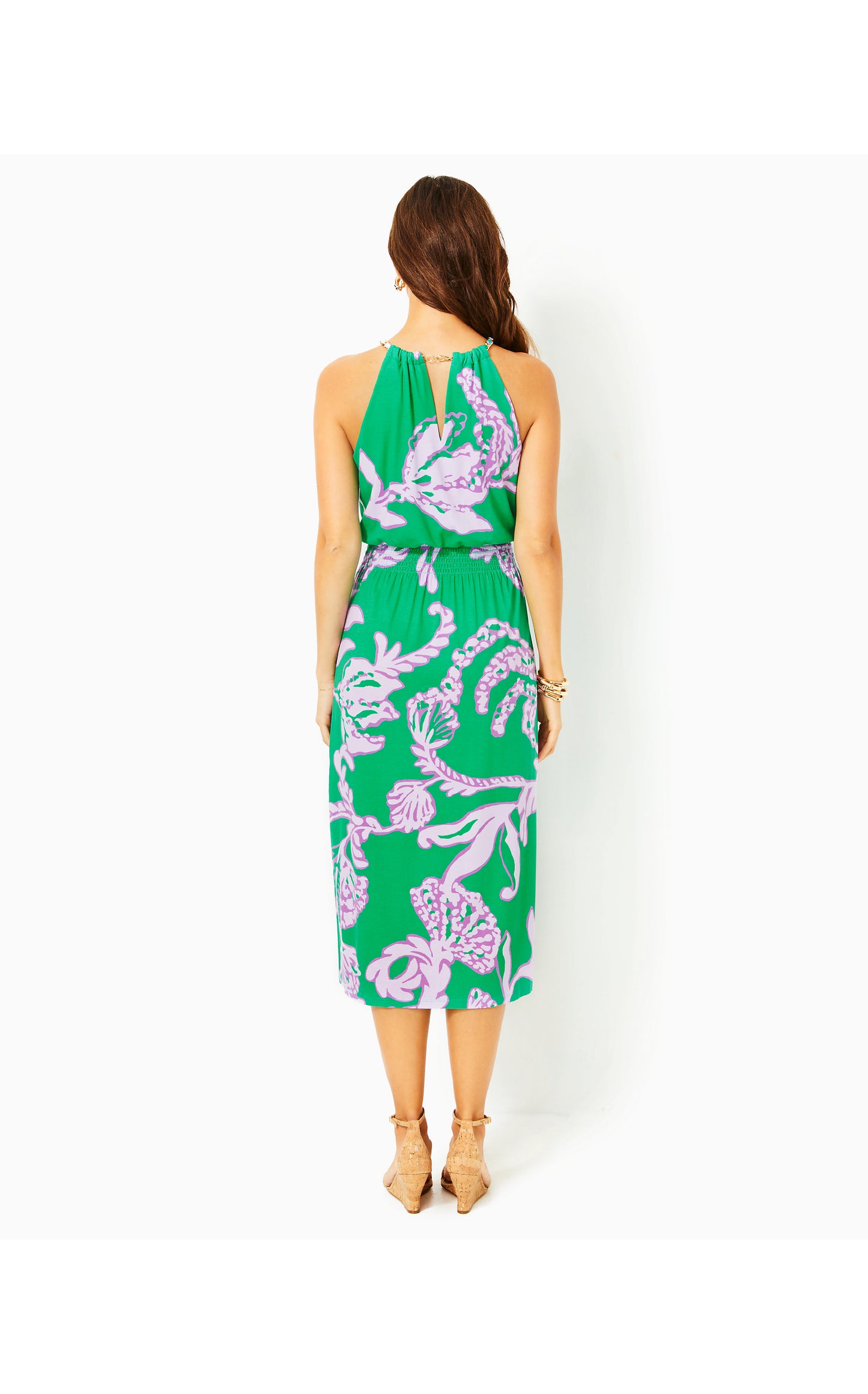 Gracelyn Halter Midi Dress Salty Sandbar