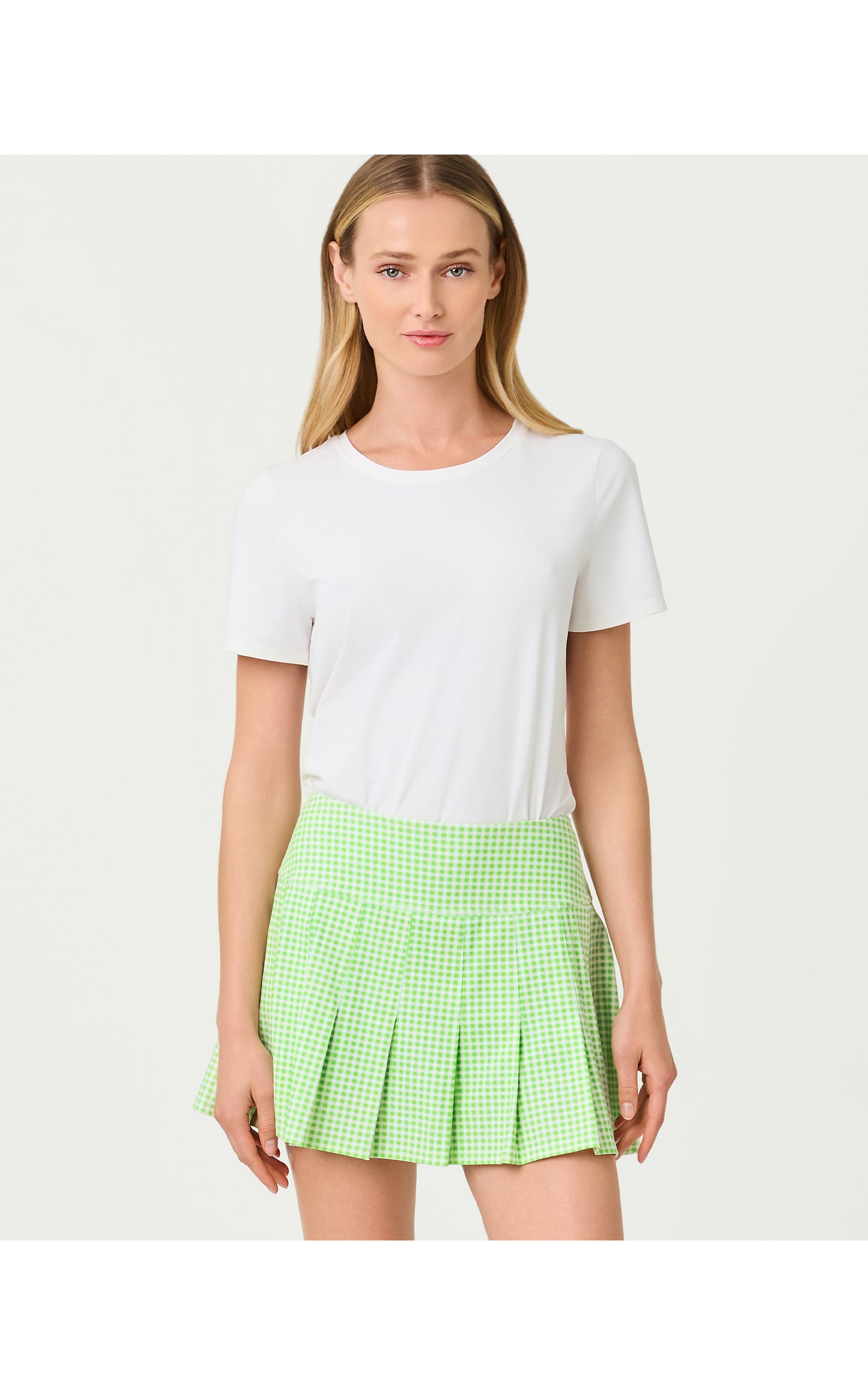 Annora Skort UPF 50+ Pistachio Macaron Lil Check It Gingham
