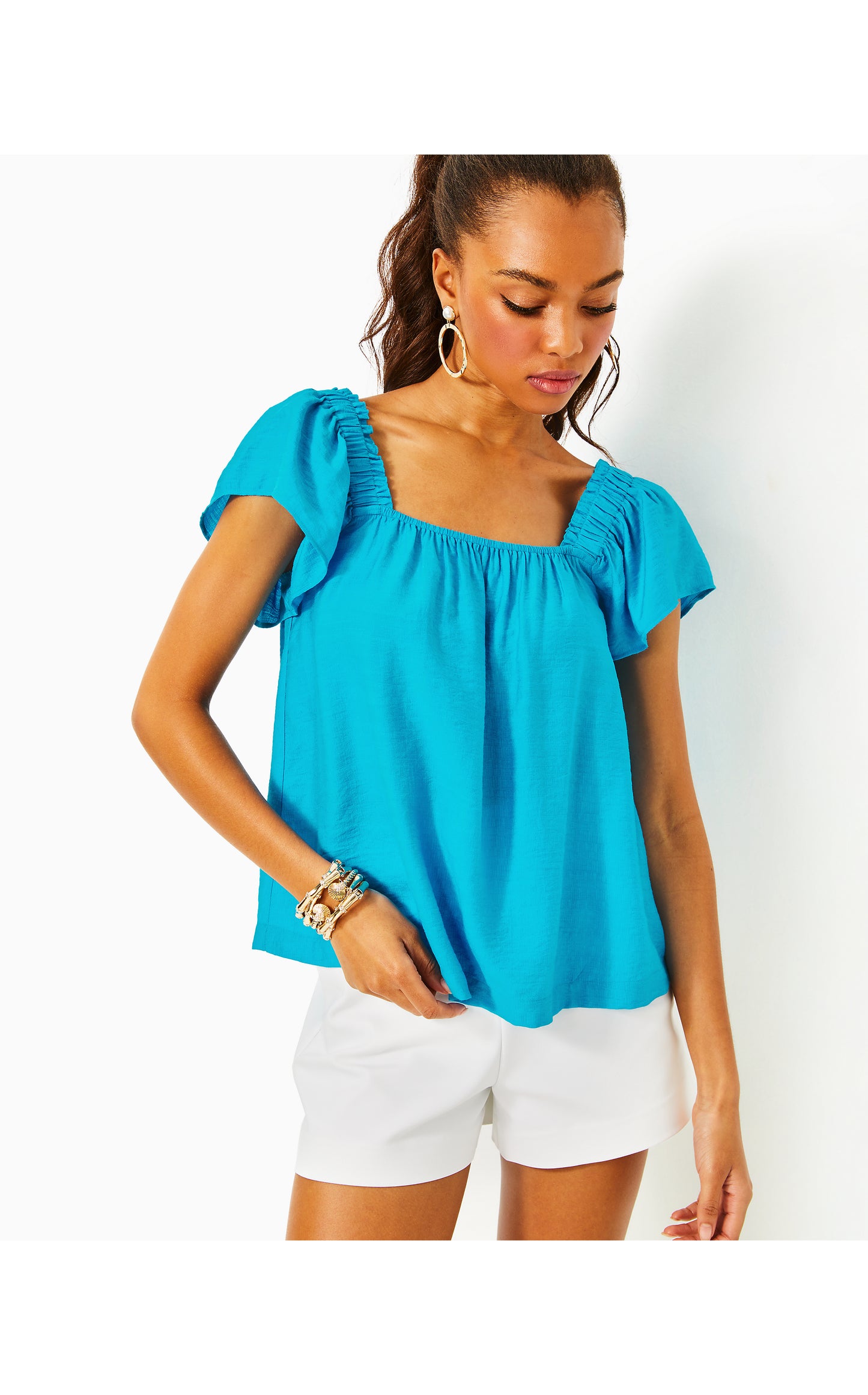 Caralisa Short Sleeve Top Tangier Teal