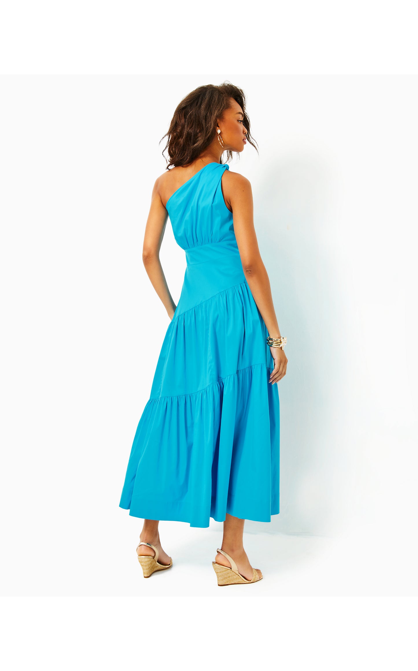 Lucilyn One Shoulder Maxi Dress Tangier Teal