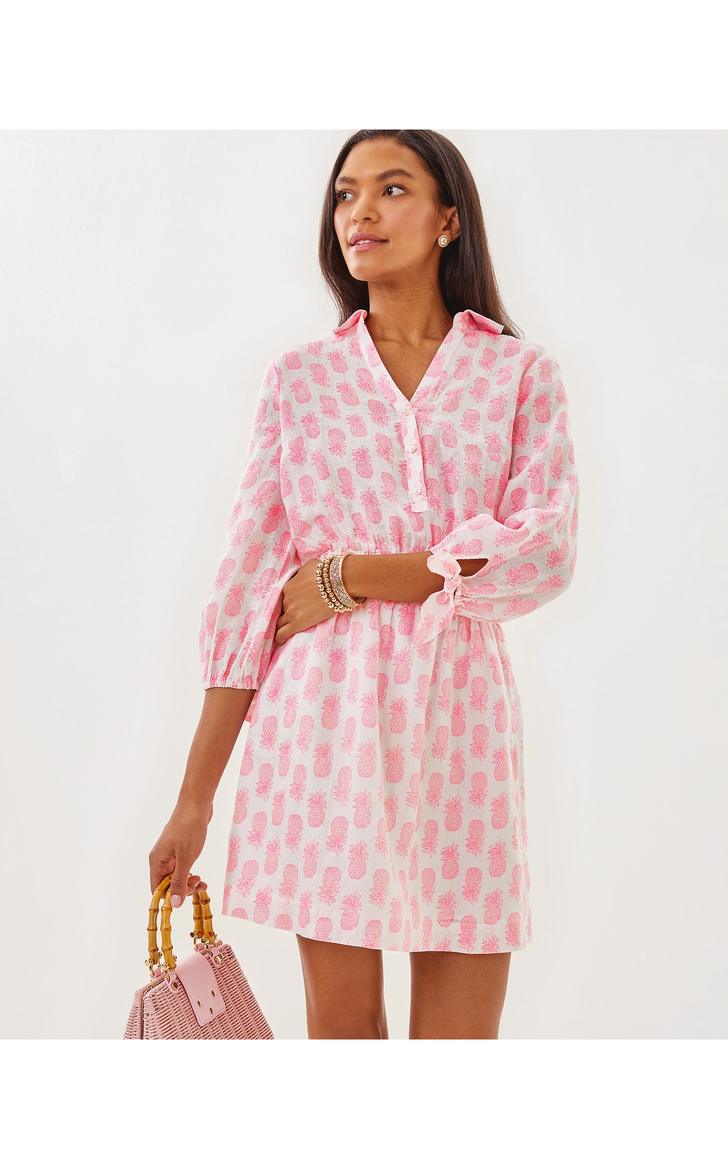 Abralynn Long Sleeve Linen Shirtdress Slice of Sunshine