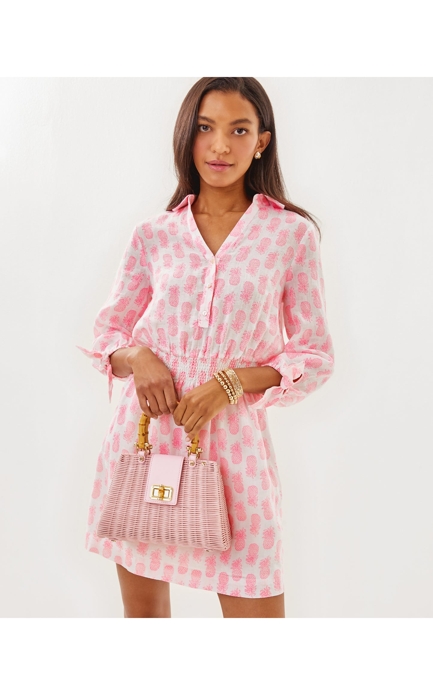 Abralynn Long Sleeve Linen Shirtdress Slice of Sunshine