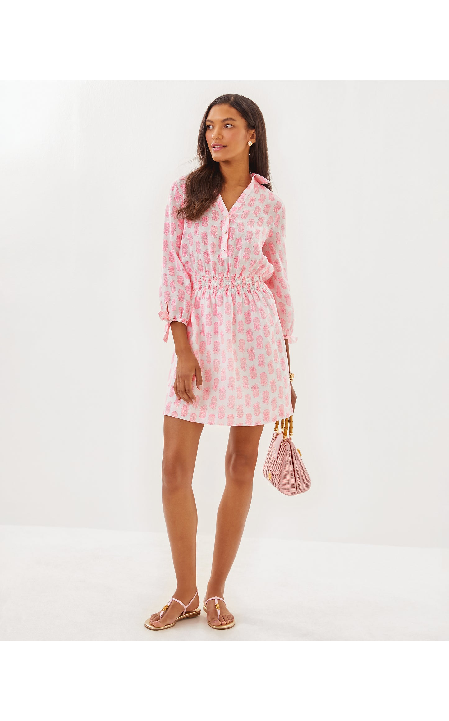 Abralynn Long Sleeve Linen Shirtdress Slice of Sunshine