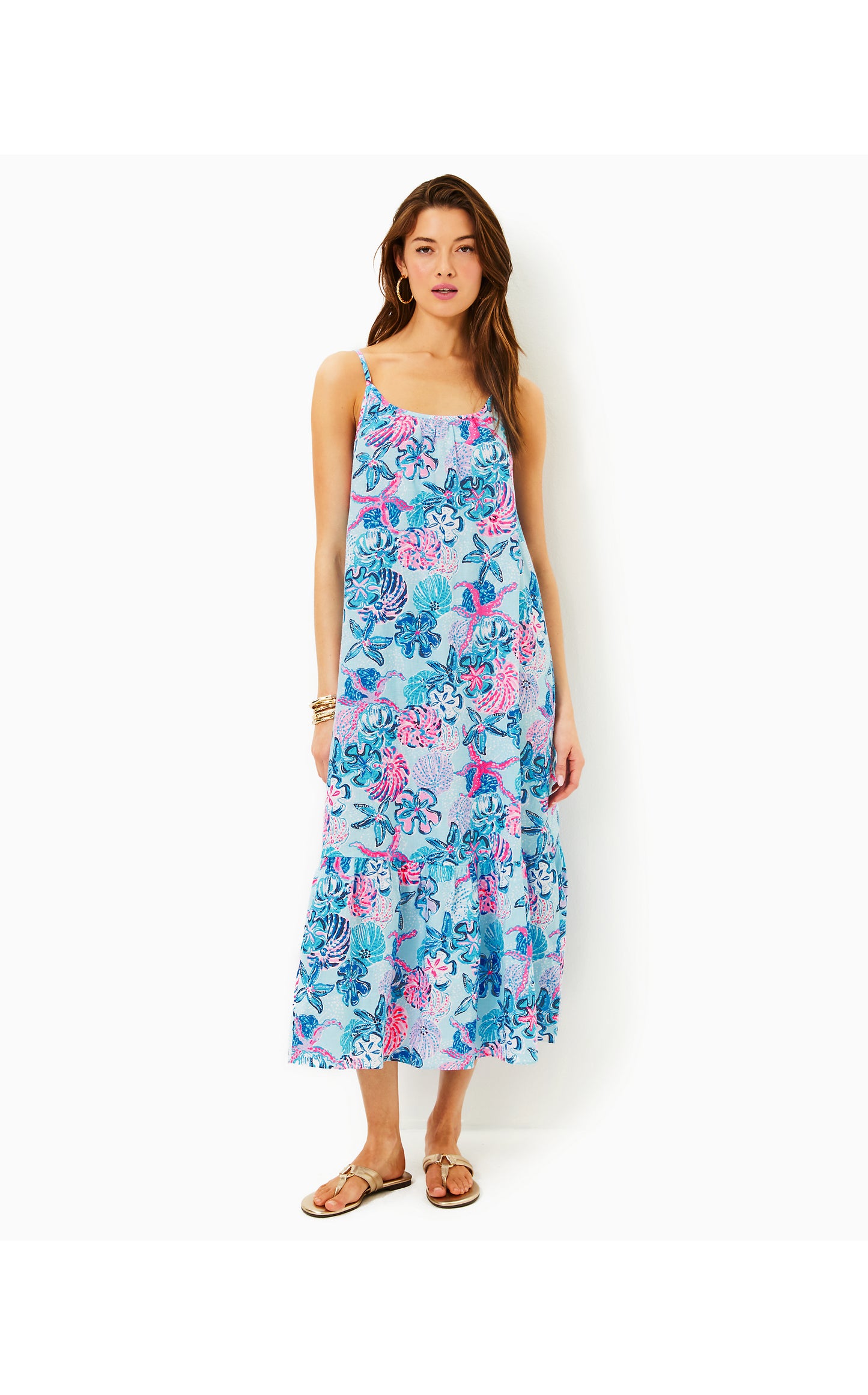 Amerie Linen Midi Dress Beachcomber