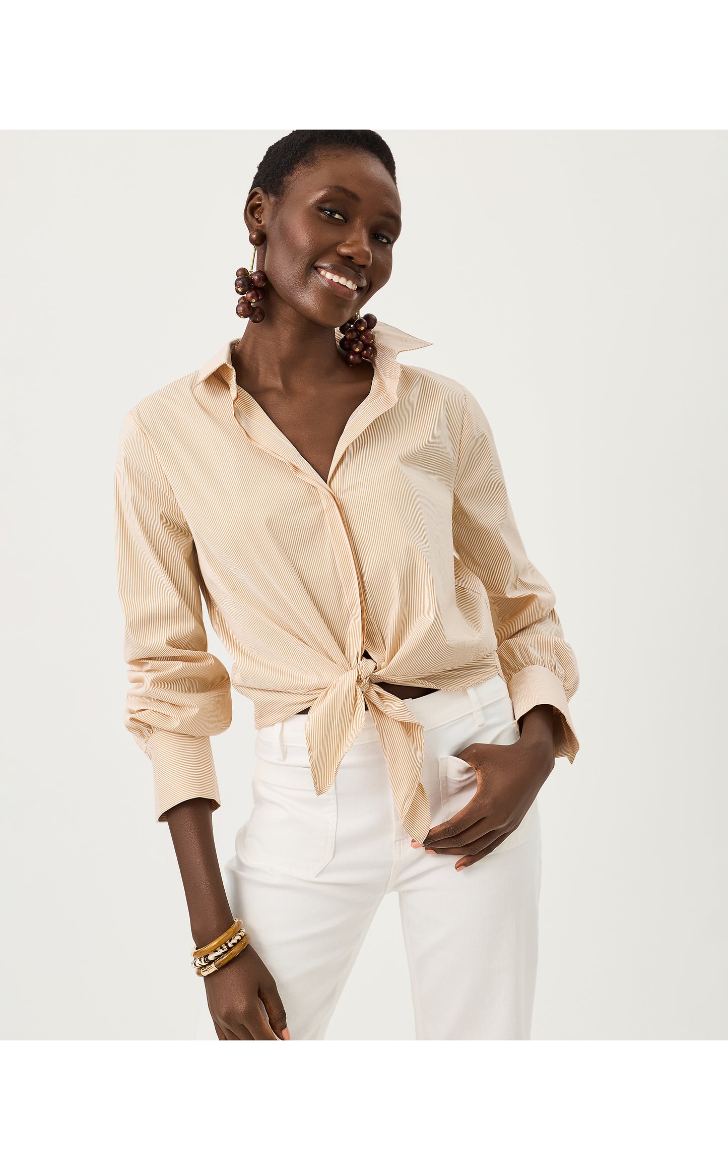 The Tie Lilly Shirt Iced Latte