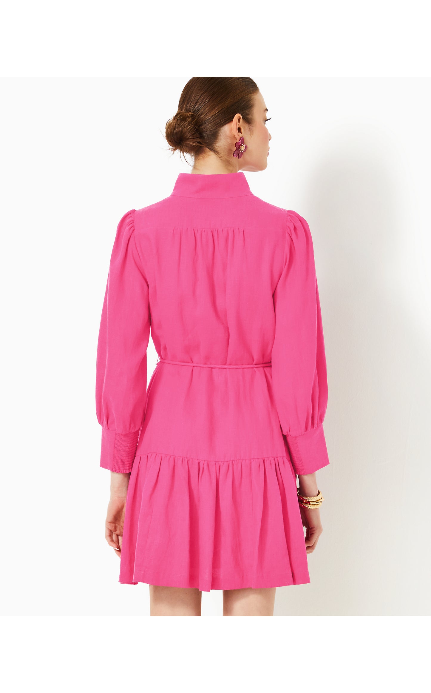 Drena Linen Dress Passion Fruit Pink