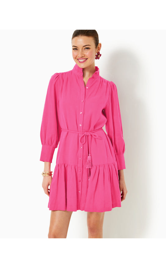 Drena Linen Dress Passion Fruit Pink