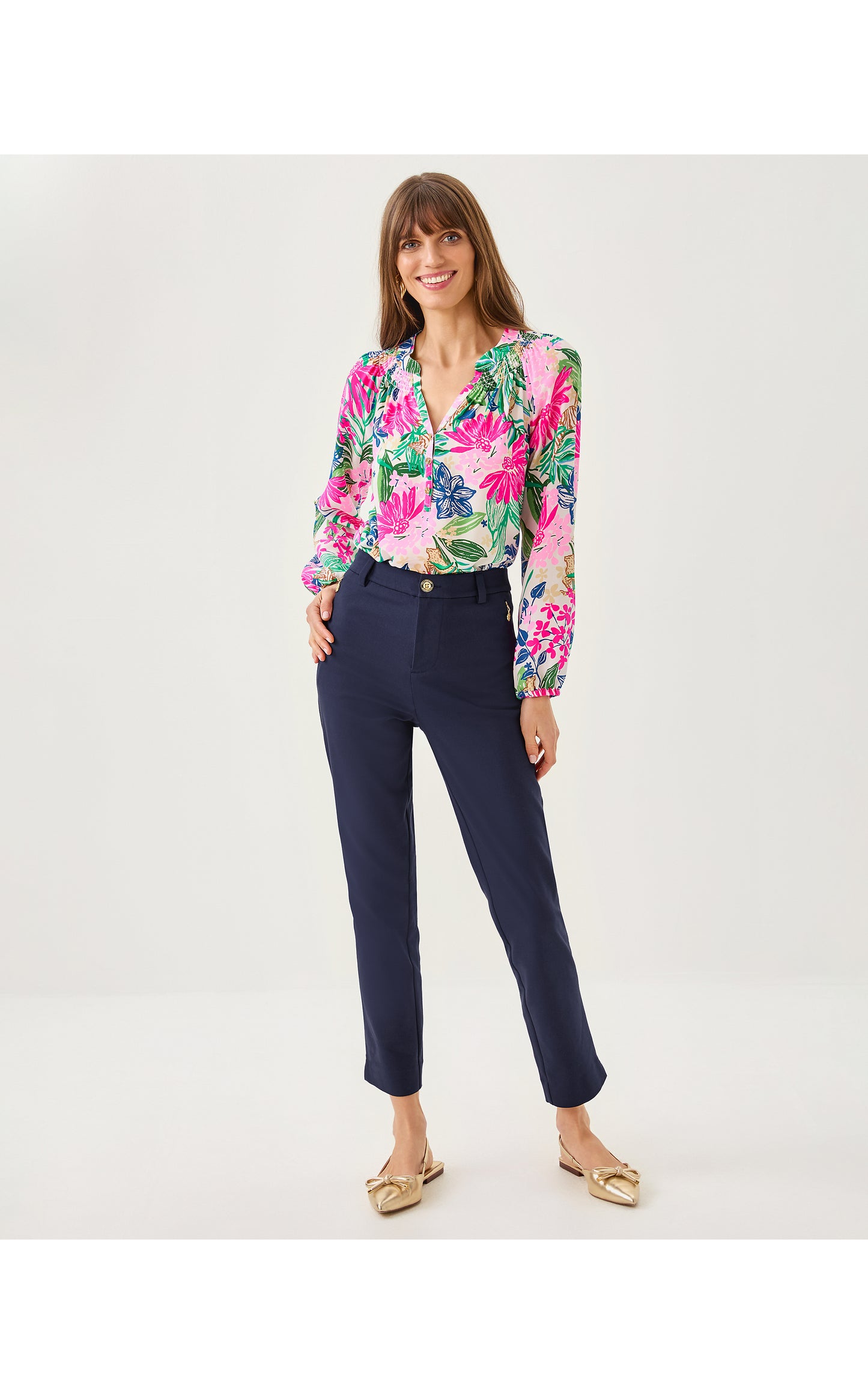 Liza Coated Crop Flare Pant Low Tide Navy