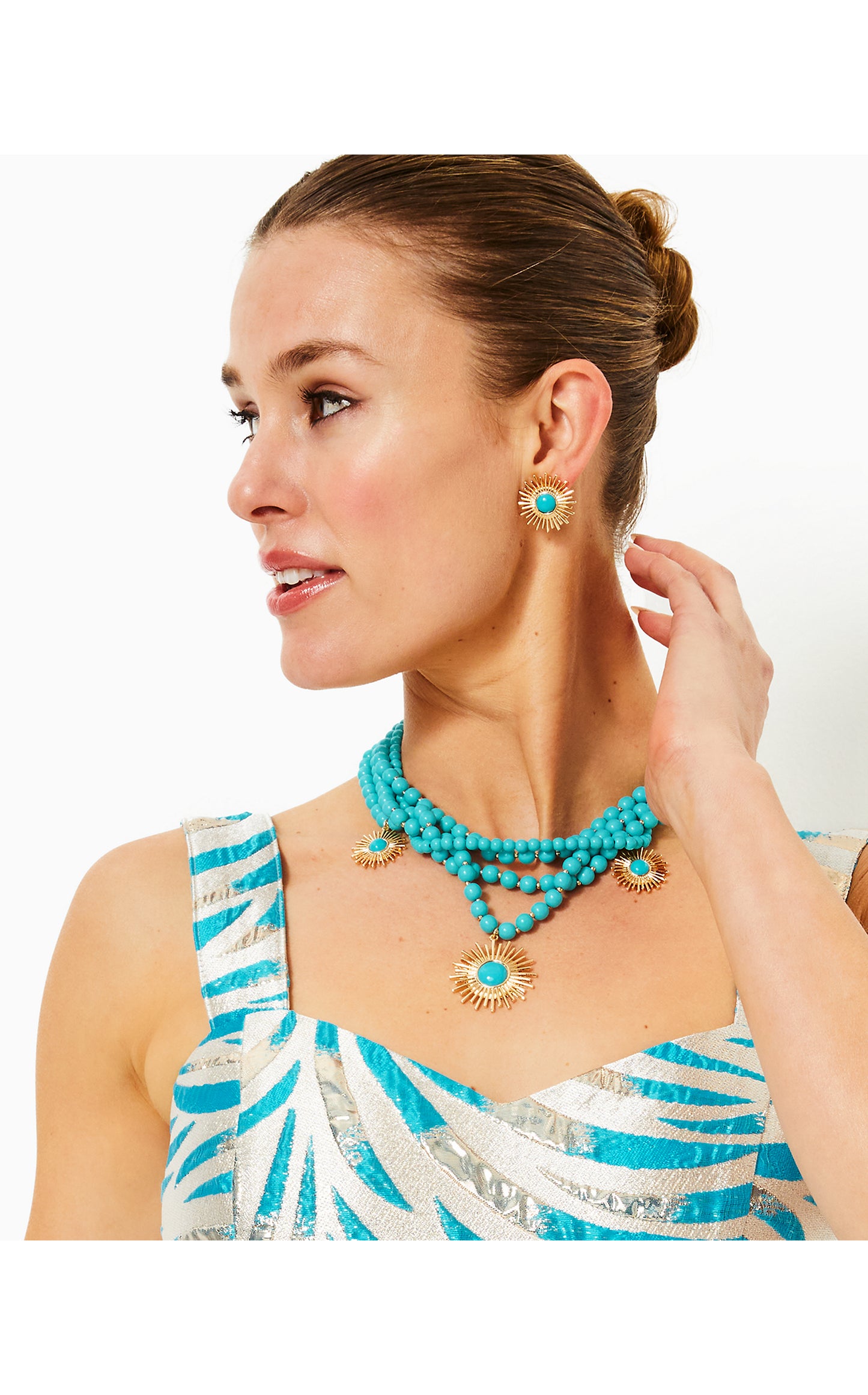 Sunshine Jungle Necklace Breezy Aqua