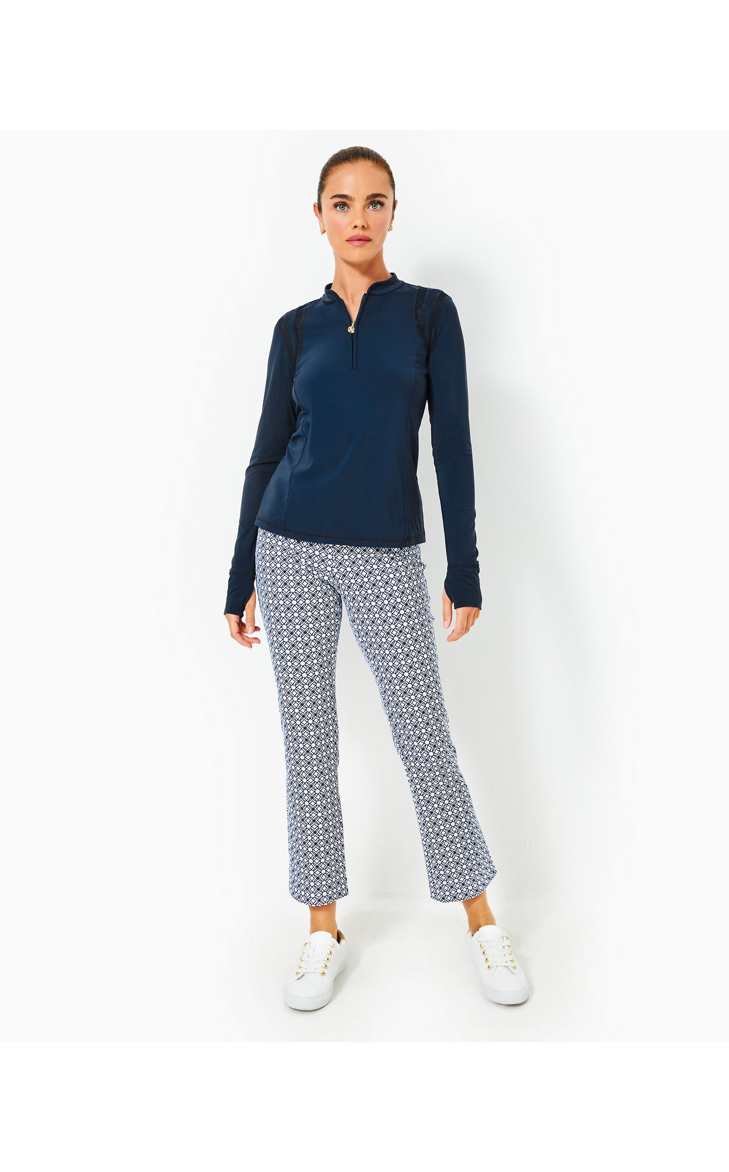 Corso Kick Flare Pant UPF 50+ Low Tide Navy Butterfly Pattern