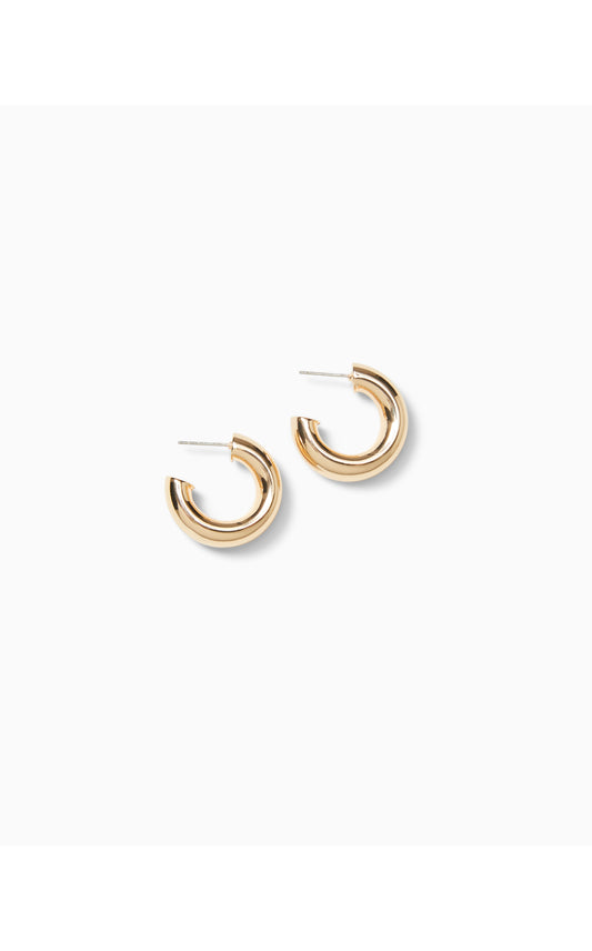 Citrus Kiss Hoop Earrings Gold Metallic