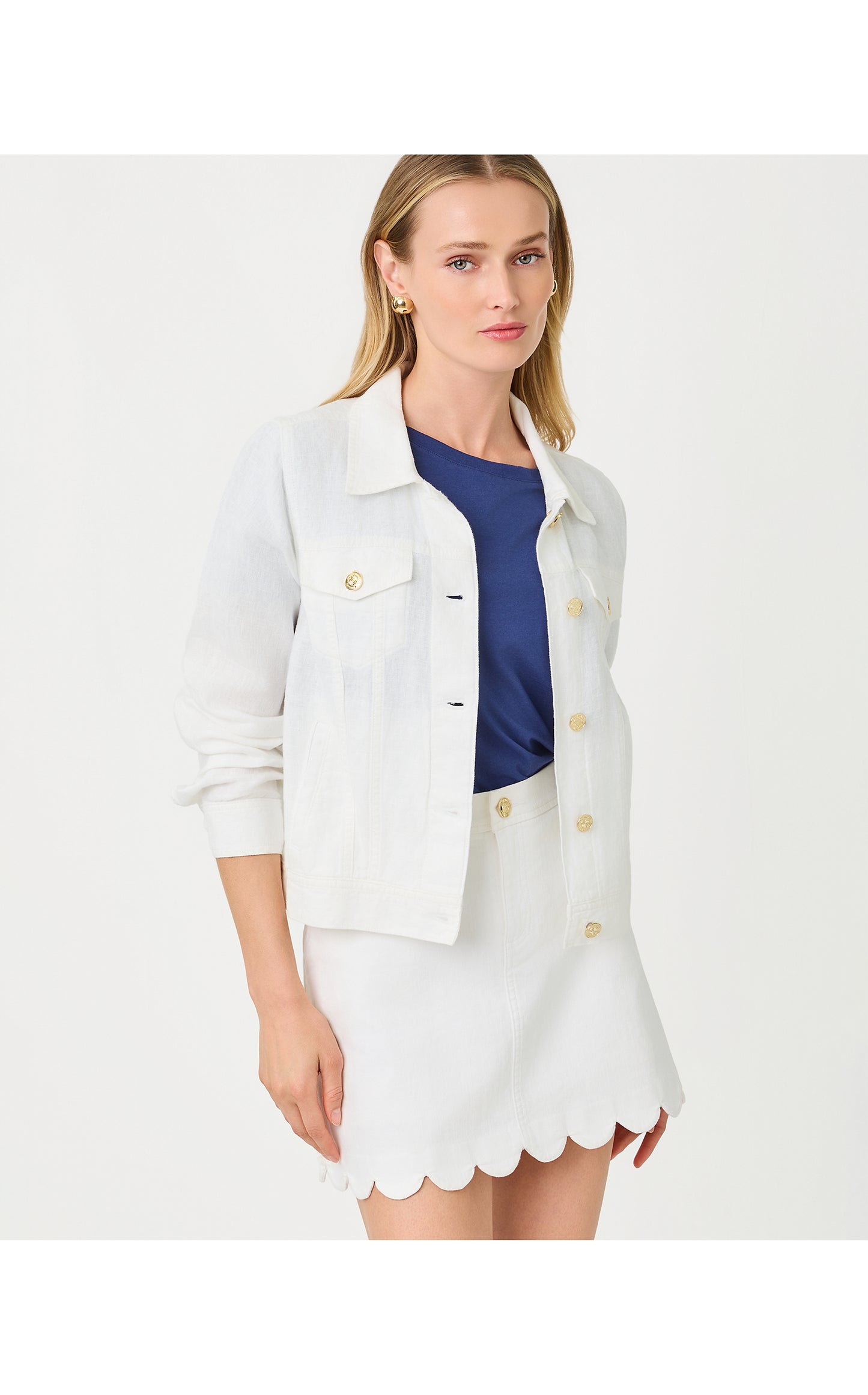 Seaspray Linen Jacket Resort White