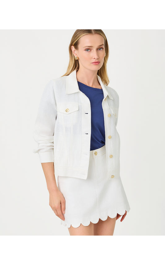 Seaspray Linen Jacket Resort White