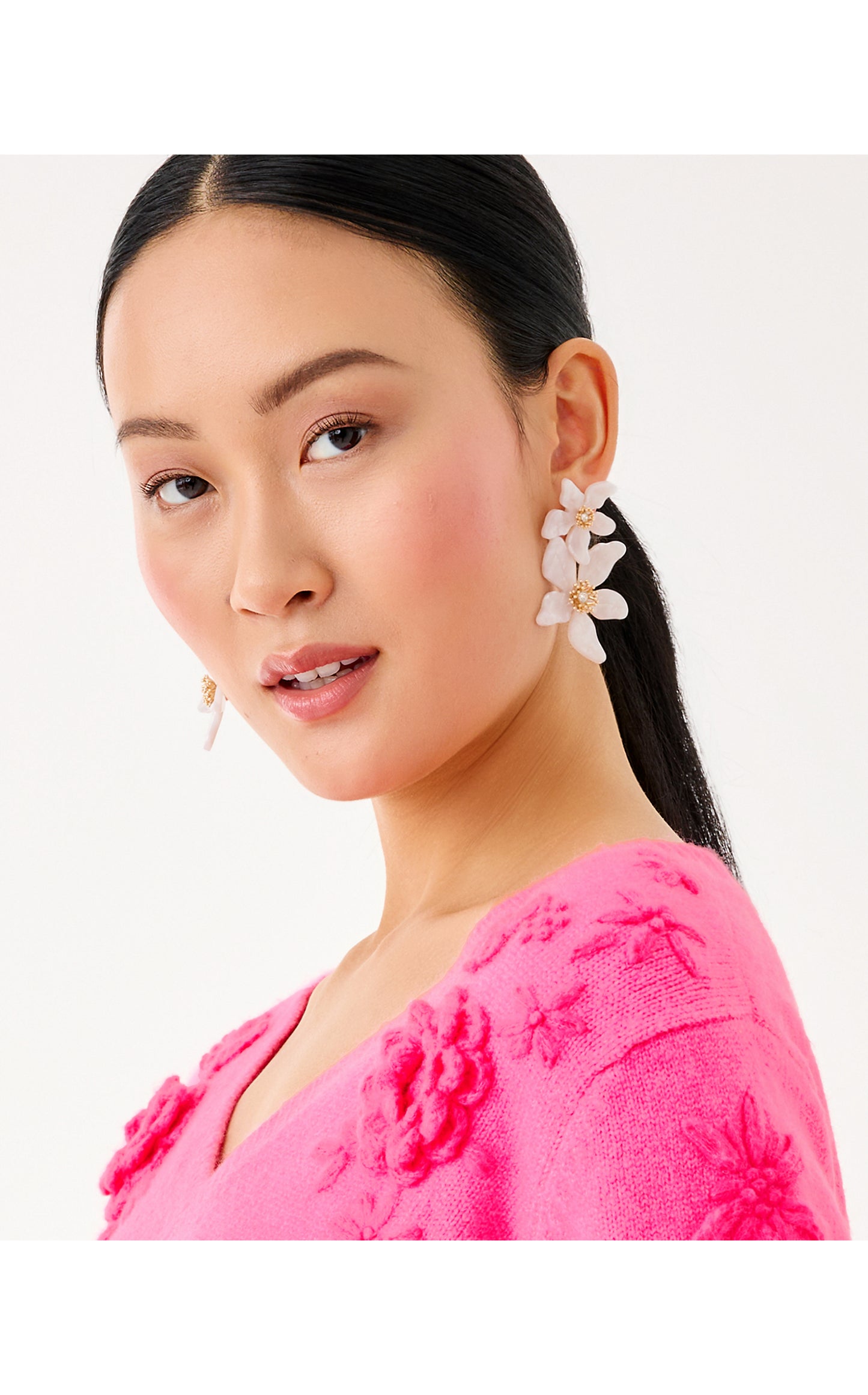 Plumes in Bloom Earrings Coconut