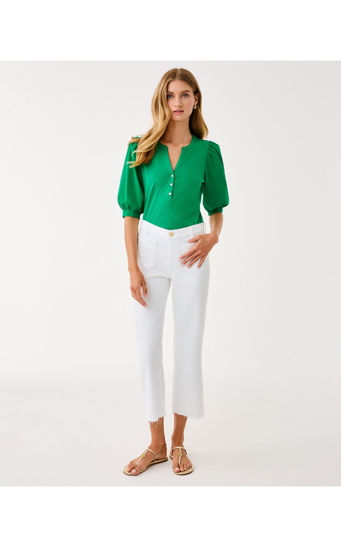 Ronson Knit Top Bamboo Green