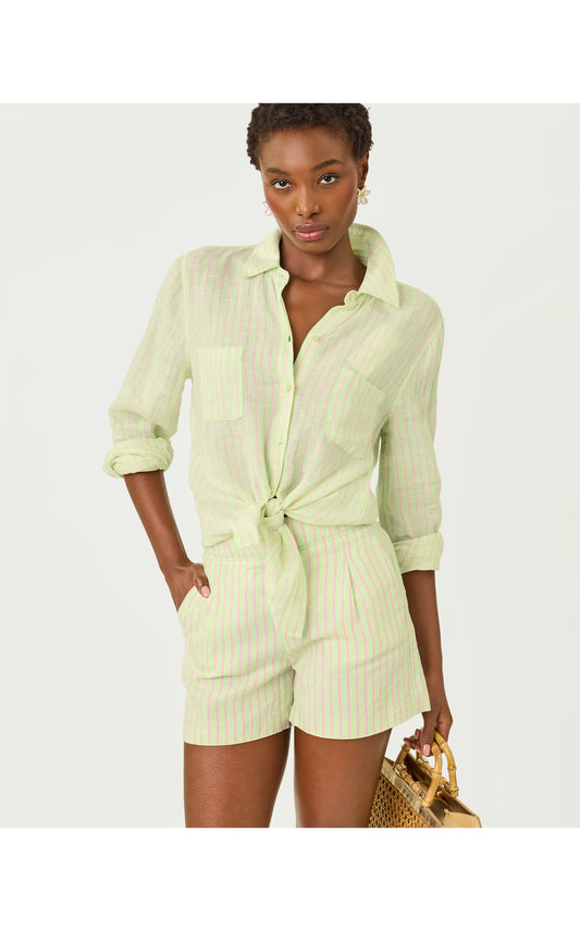 Captina Linen Short Pistachio Macaron X Conch Shell Pink