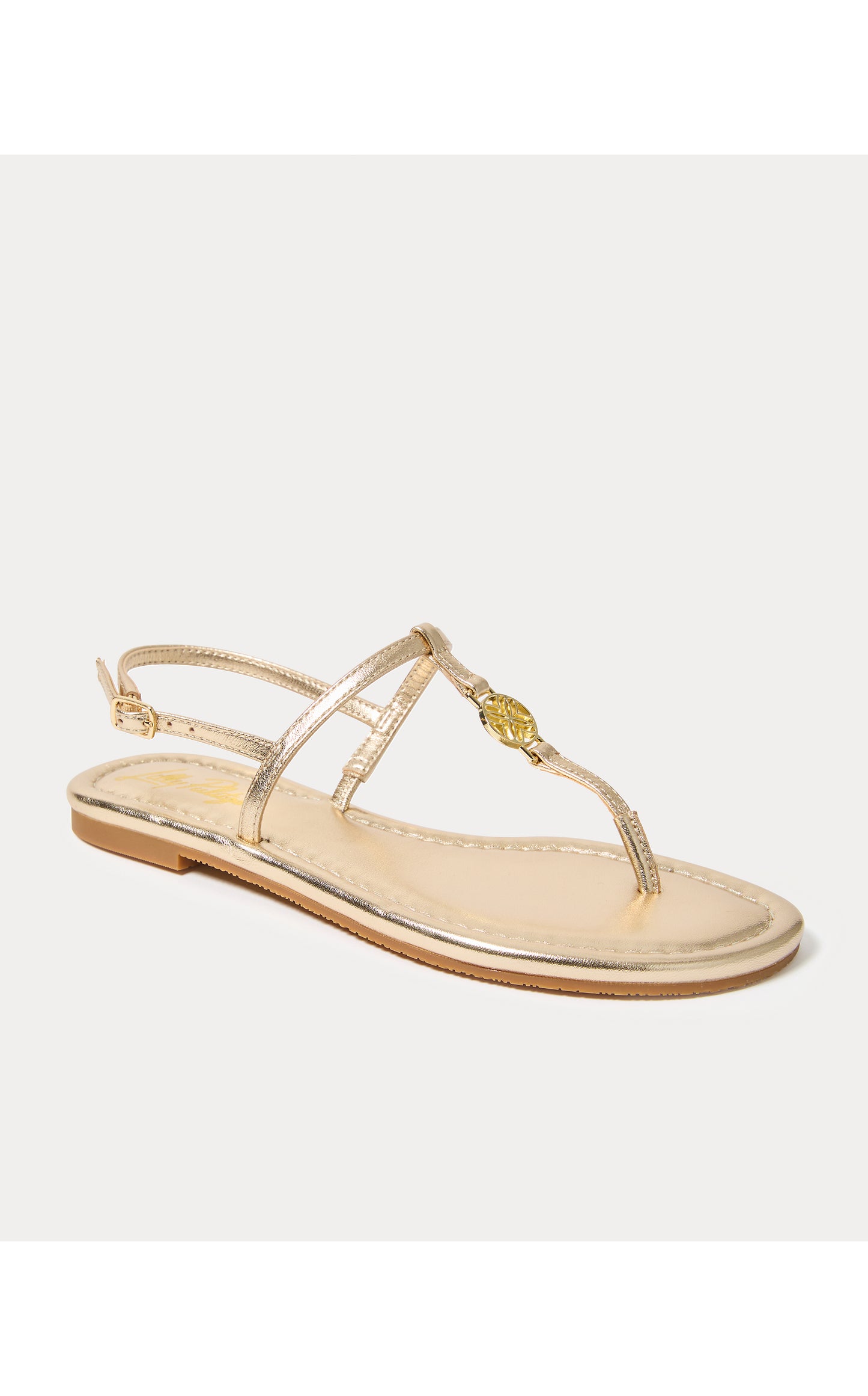 Delilah Logo Sandal Gold Metallic