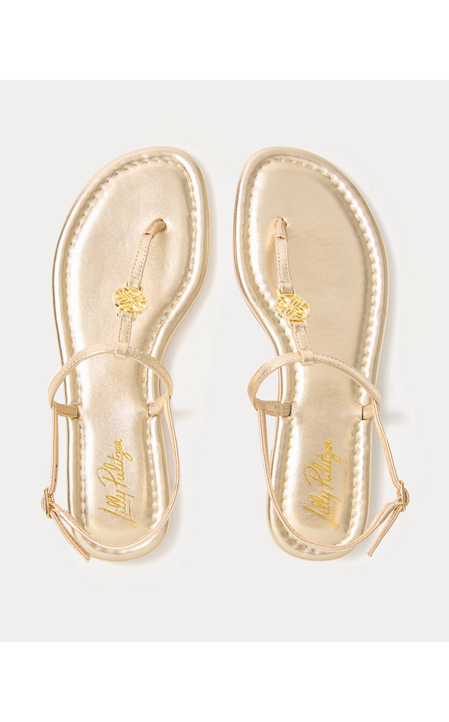 Delilah Logo Sandal Gold Metallic