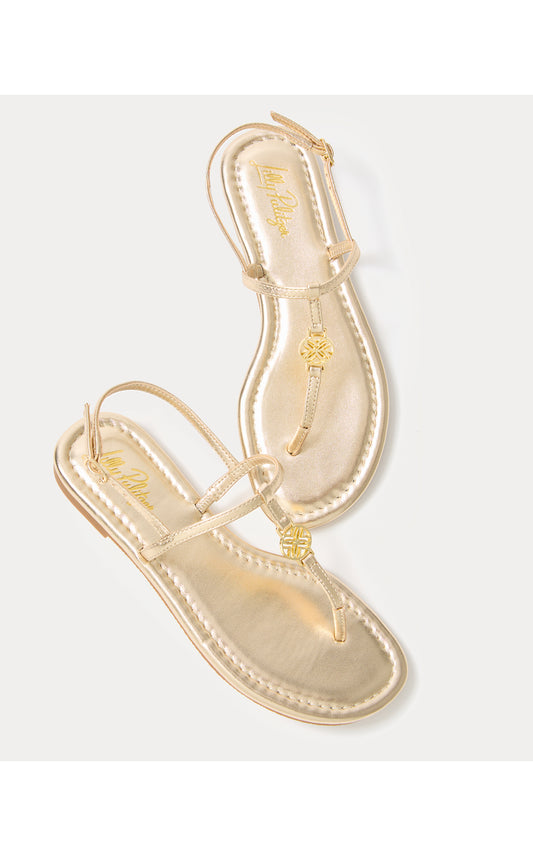 Delilah Logo Sandal Gold Metallic