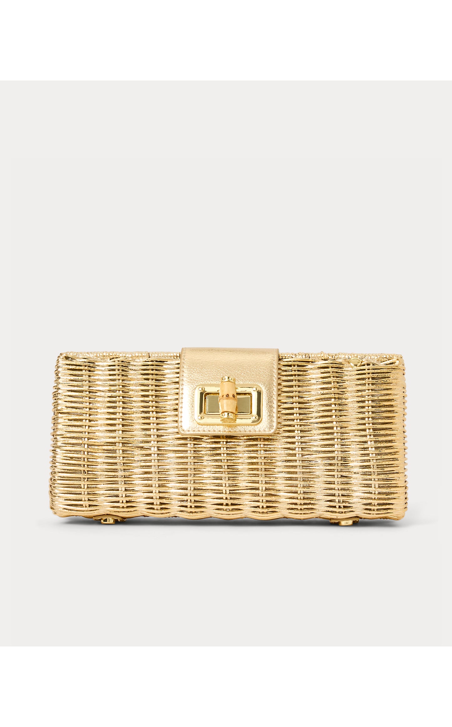 Leena Wicker Clutch Gold