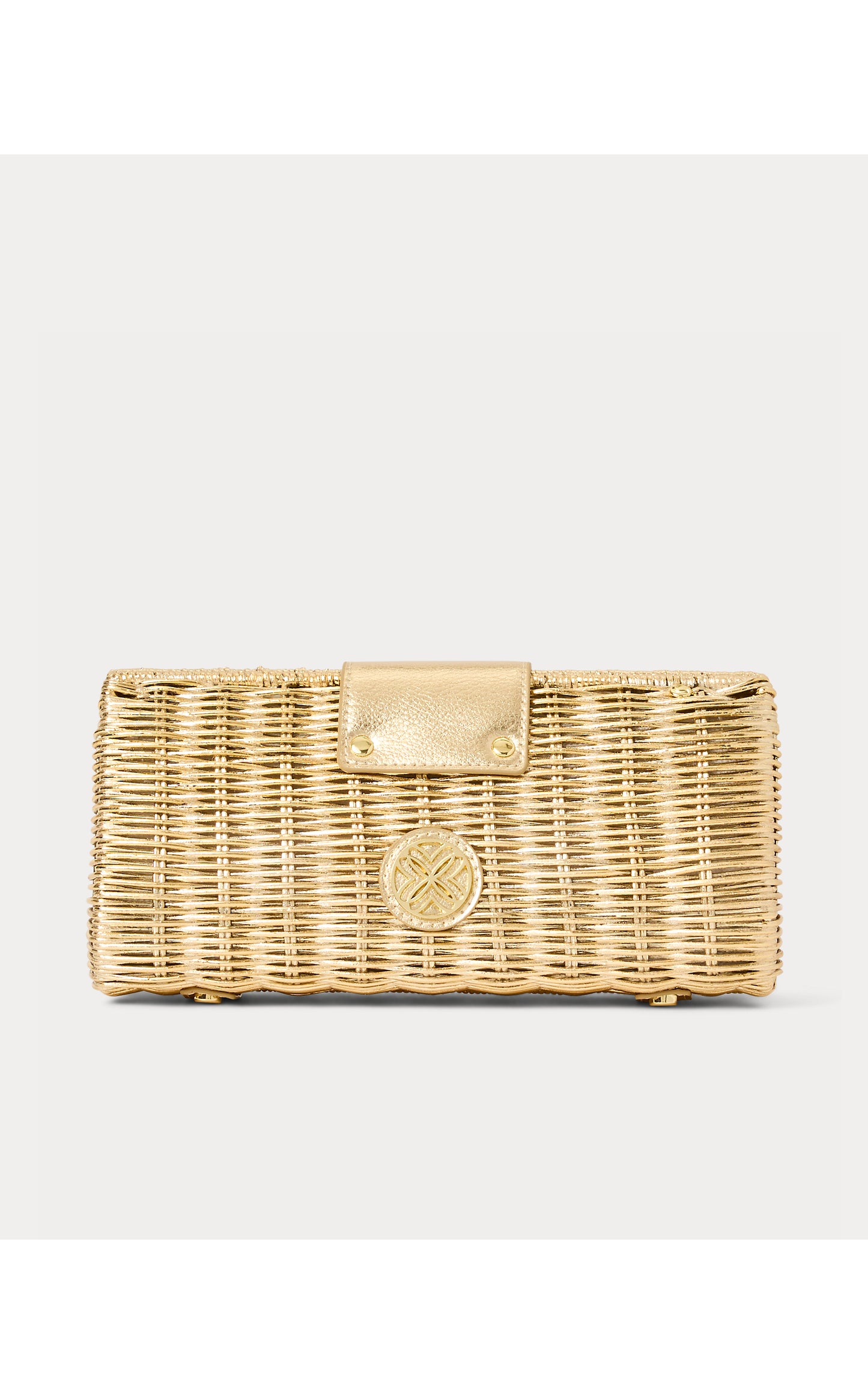 Leena Wicker Clutch Gold