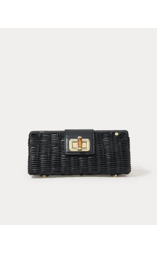Leena Wicker Clutch Noir