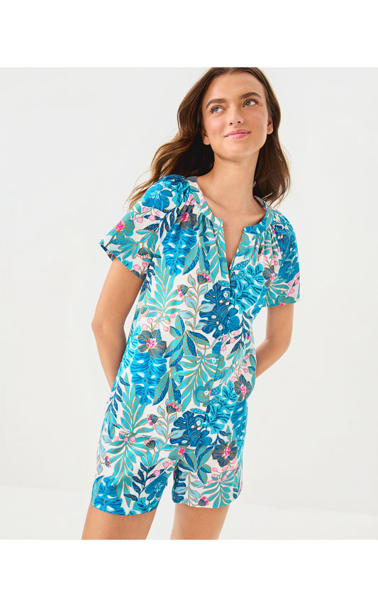 Darcey PJ Woven Top Best Fronds Forever