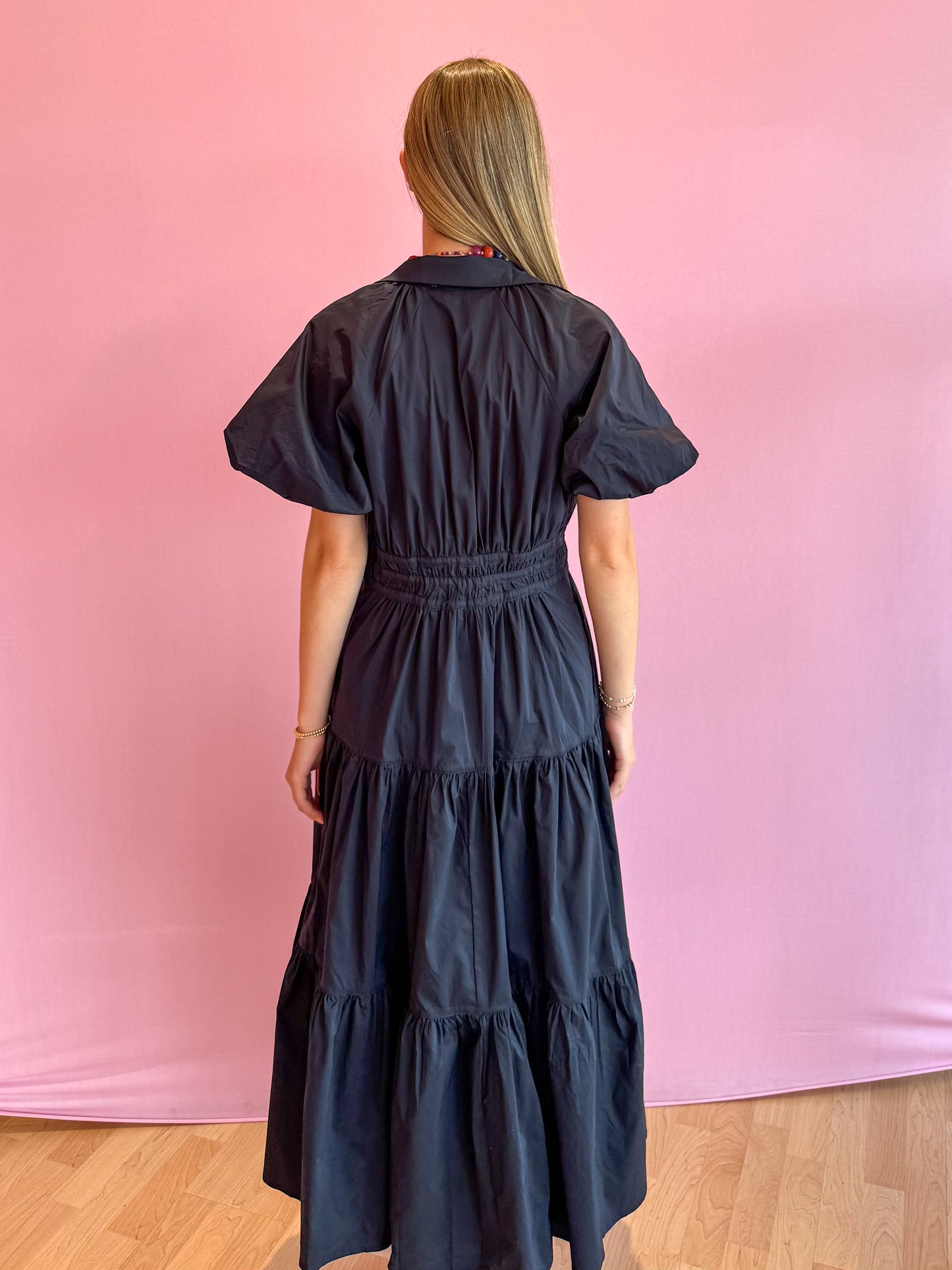 Josephine Tiered Midi Dress Ink