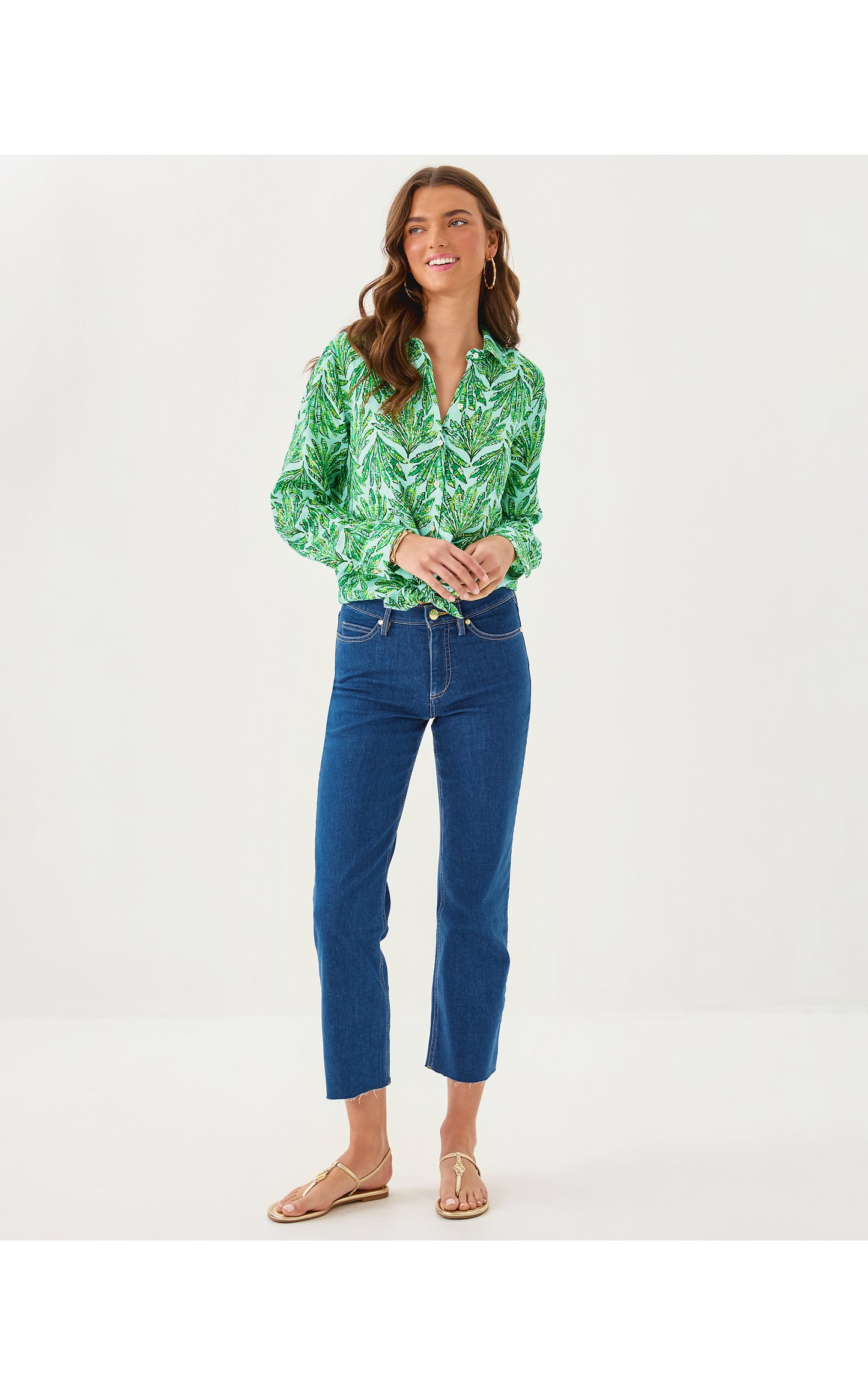 Lindessa High Rise Crop Jean Medium Wash
