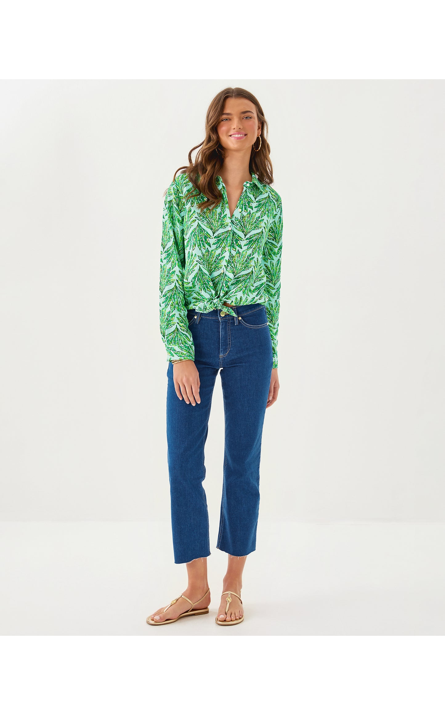Lindessa High Rise Crop Jean Medium Wash