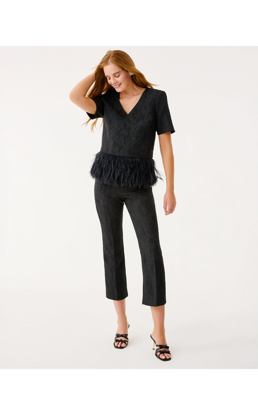 Jarrae High Rise Crop Flare Pant Noir