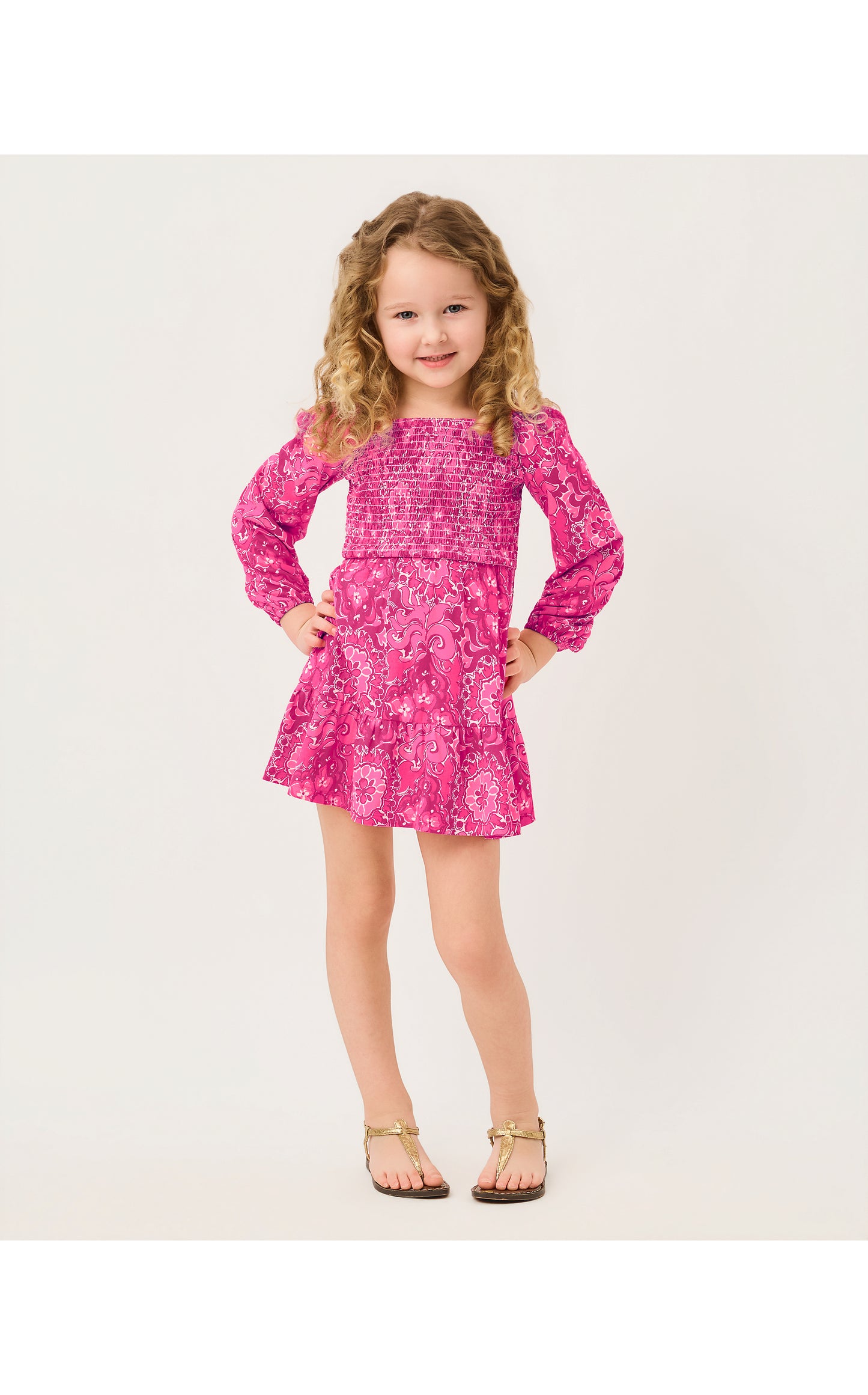 Mini Jilly Long Sleeved Dress Pink Aster The Casbah