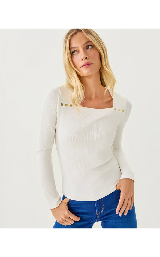 Beaty Long Sleeve Knit Top Coconut