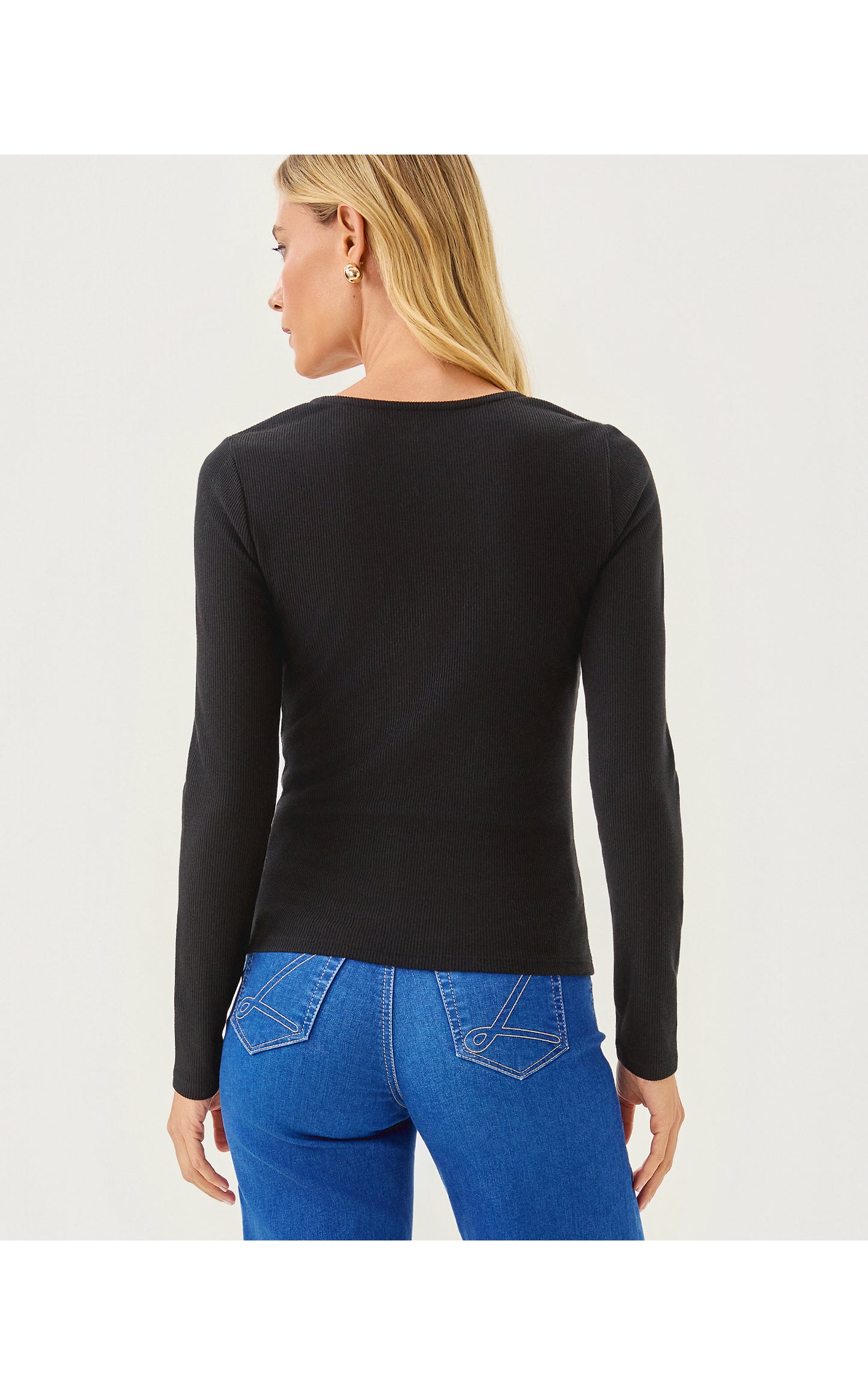 Beaty Long Sleeve Knit Top Noir