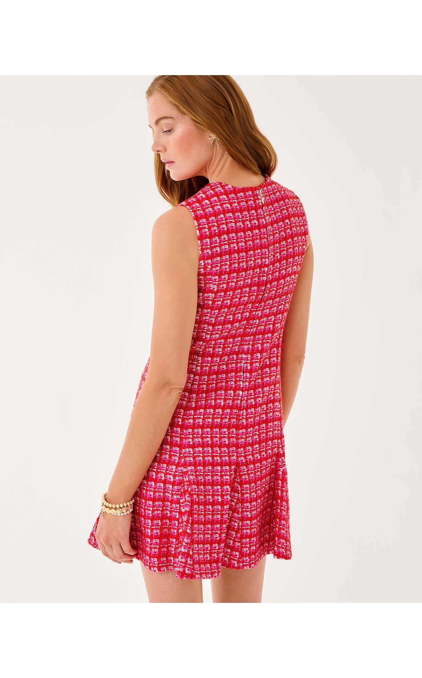 Enya Boucle Dress Cranberry Red