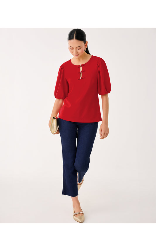 Ethenia Knit Top Cranberry Red
