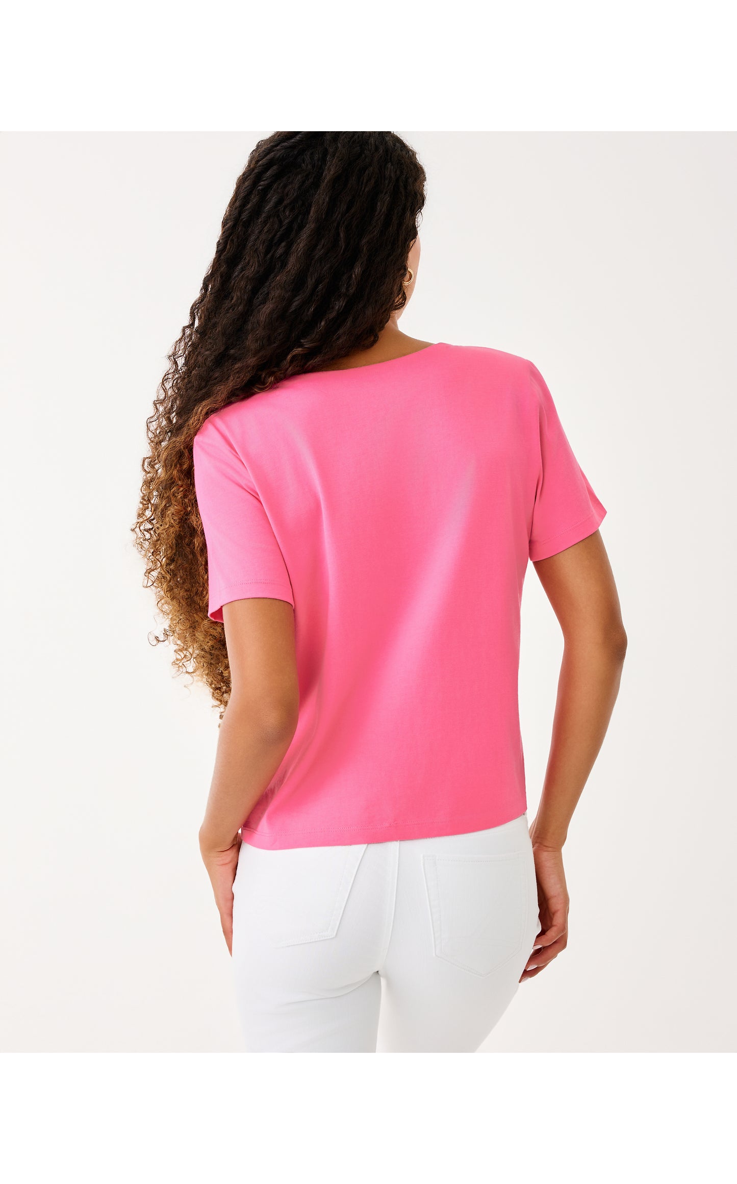 Clairmont Rhinestone Knit Top Confetti Pink