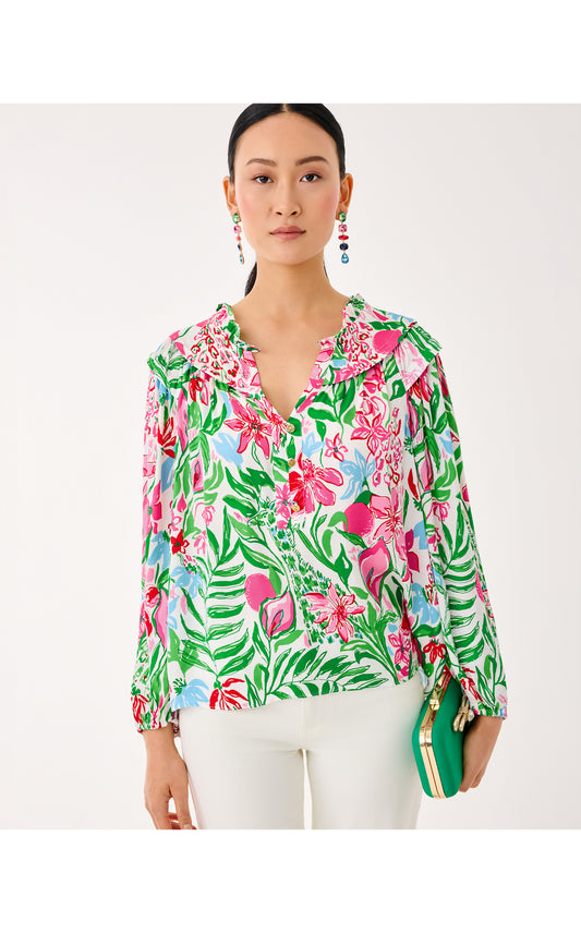 Japhia Long Sleeve Top Glowing Gardens