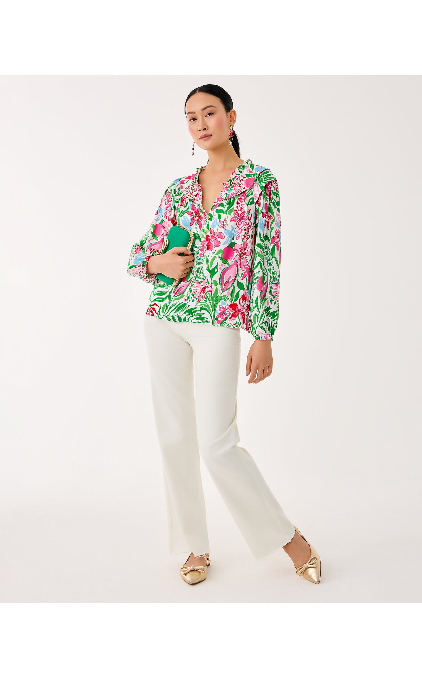 Japhia Long Sleeve Top Glowing Gardens