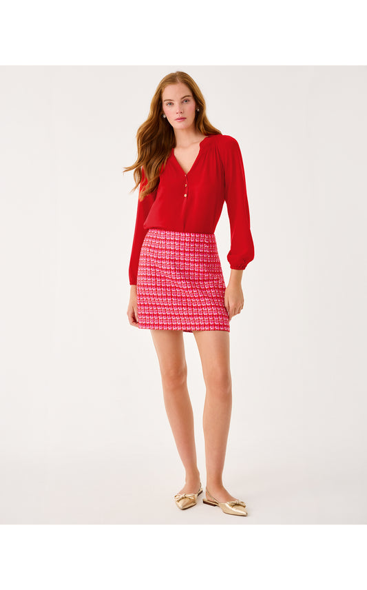 Kels Boucle Mini Skirt Cranberry Red