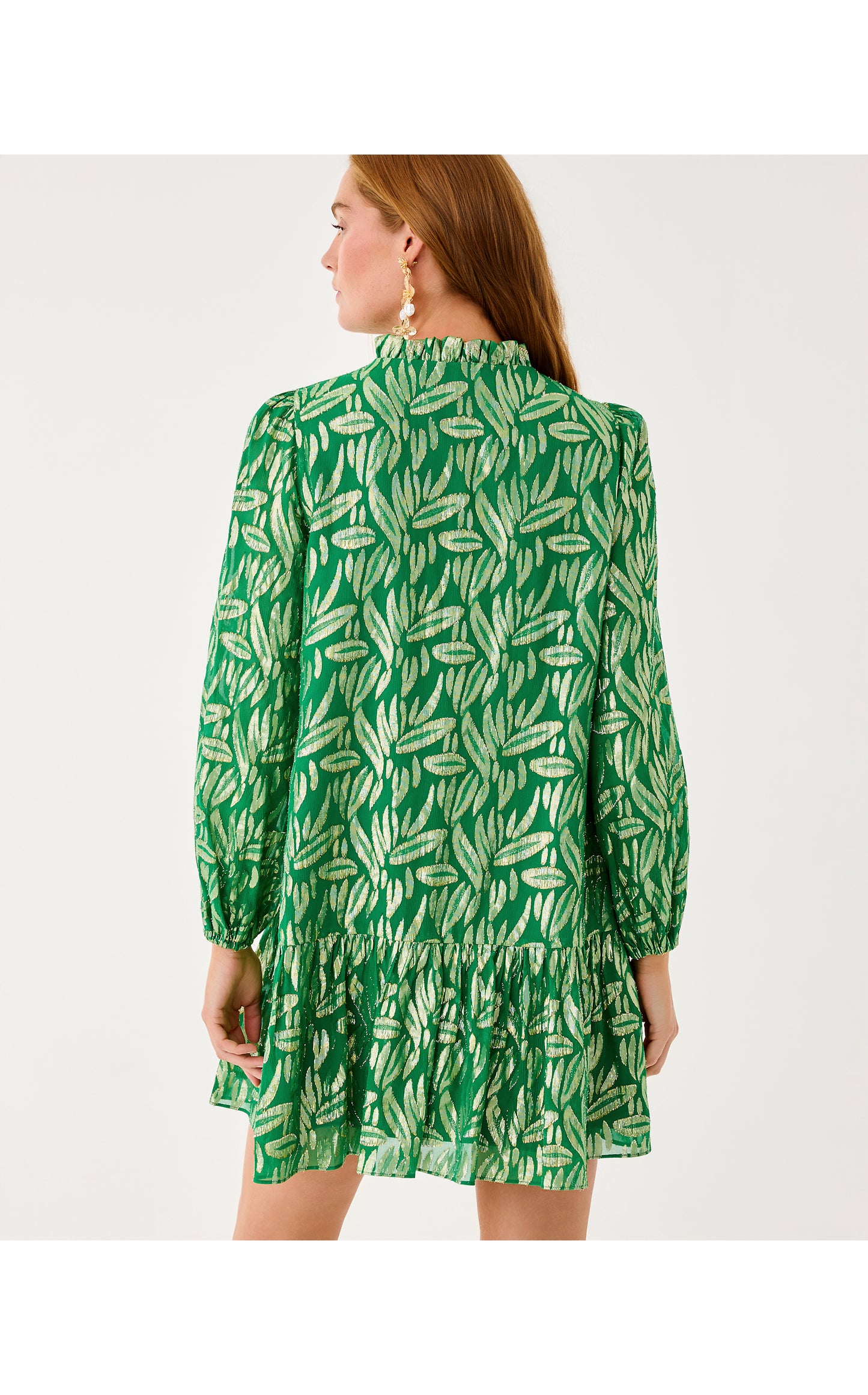Evaline Silk Dress Bamboo Green