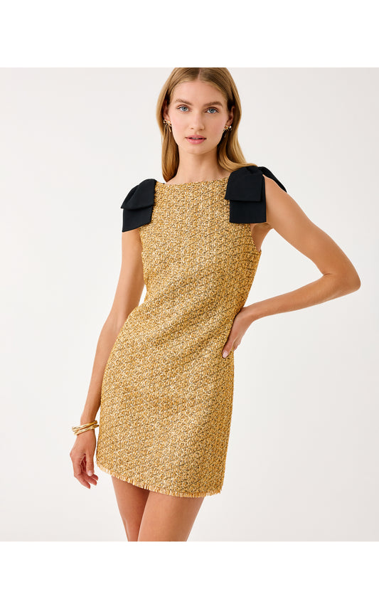 Cora Skirted Romper Gold Metallic