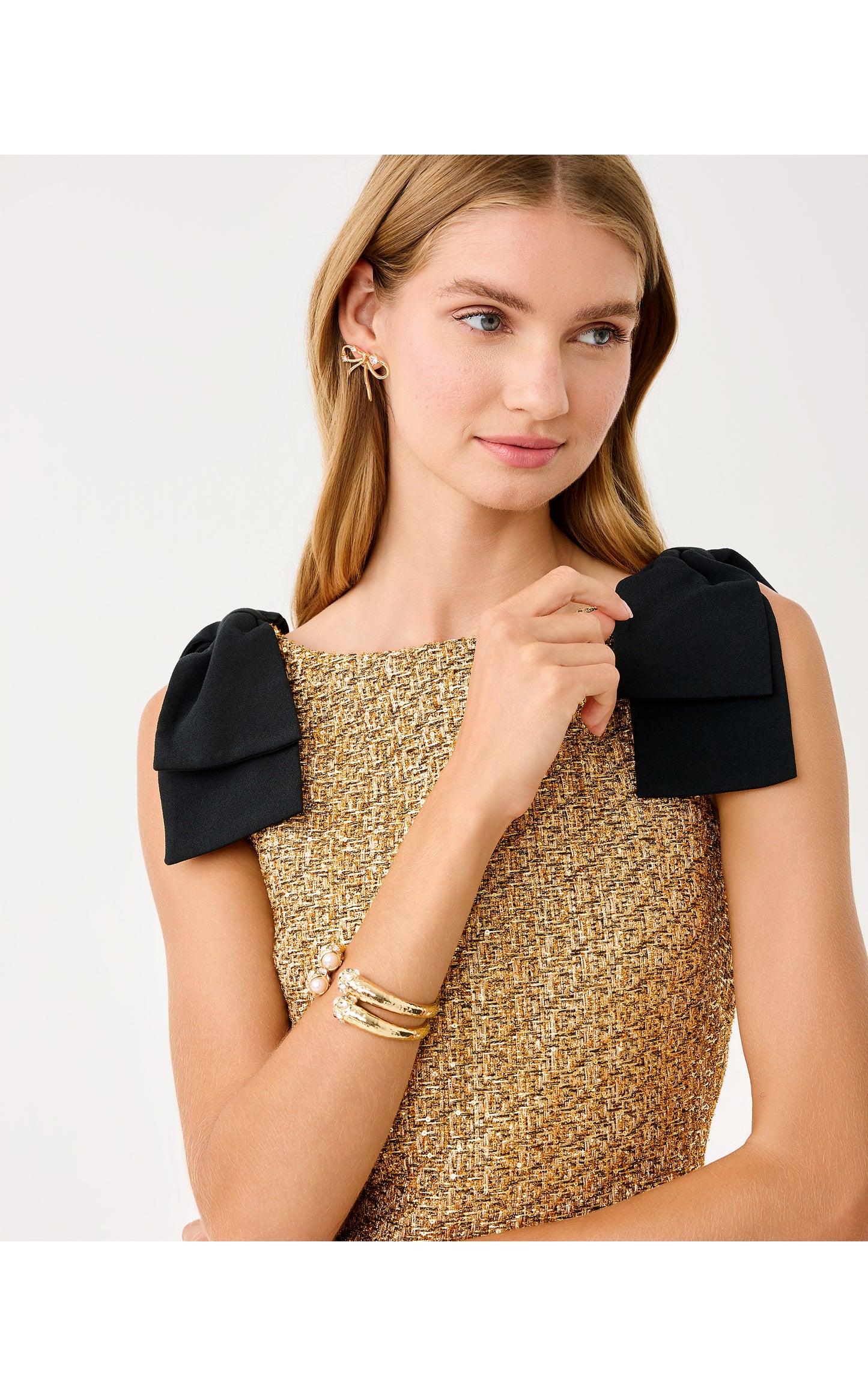 Cora Skirted Romper Gold Metallic