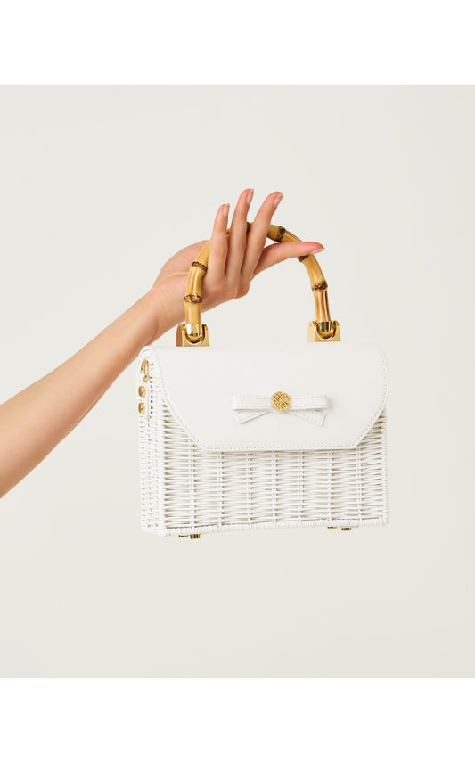 Teighen Bow Wicker Bag Resort White