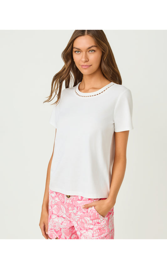 Clairmont Pearl Knit Top Resort White