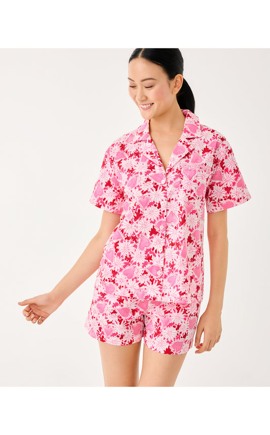 Mari PJ Button-Up Top Dear Heart