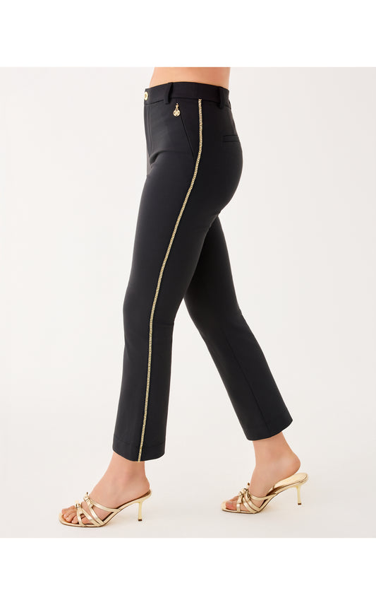 Ana Embellished Crop Flare Pant Noir
