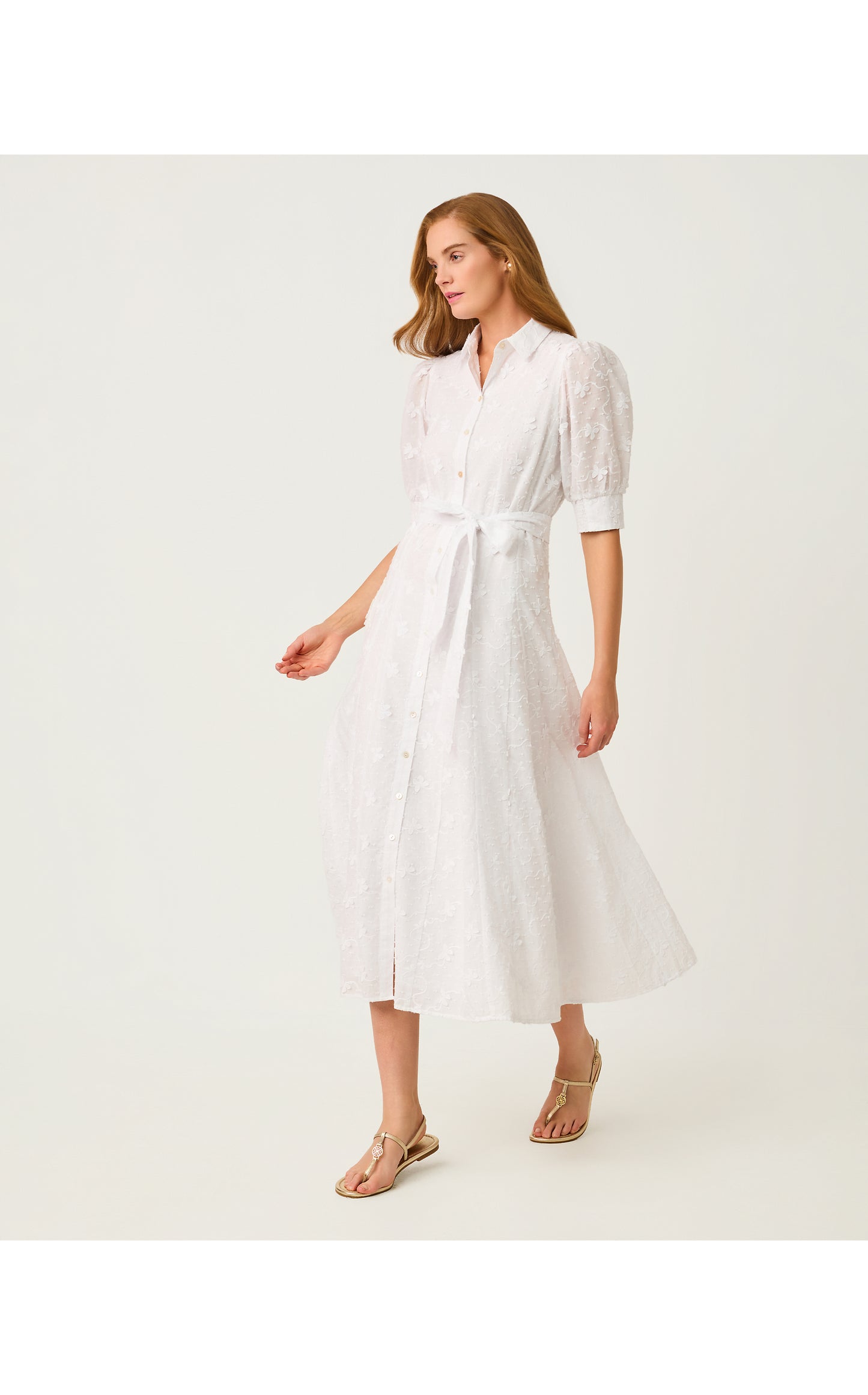 Larkyn Midi Shirtdress Resort White