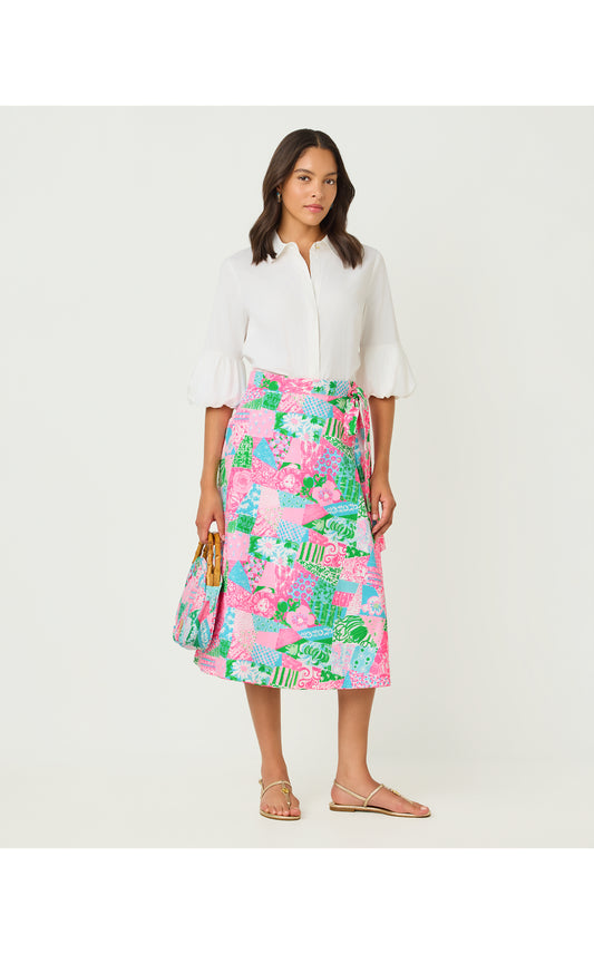 Constance Reversible Midi Skirt Crazy Quilt